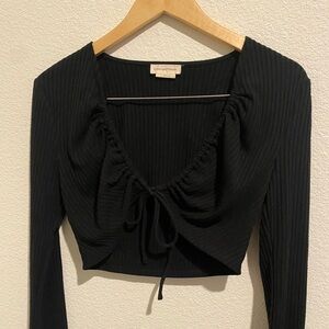 Lovers + Friends Black Ruched Crop Top—- (Bundle) two tops